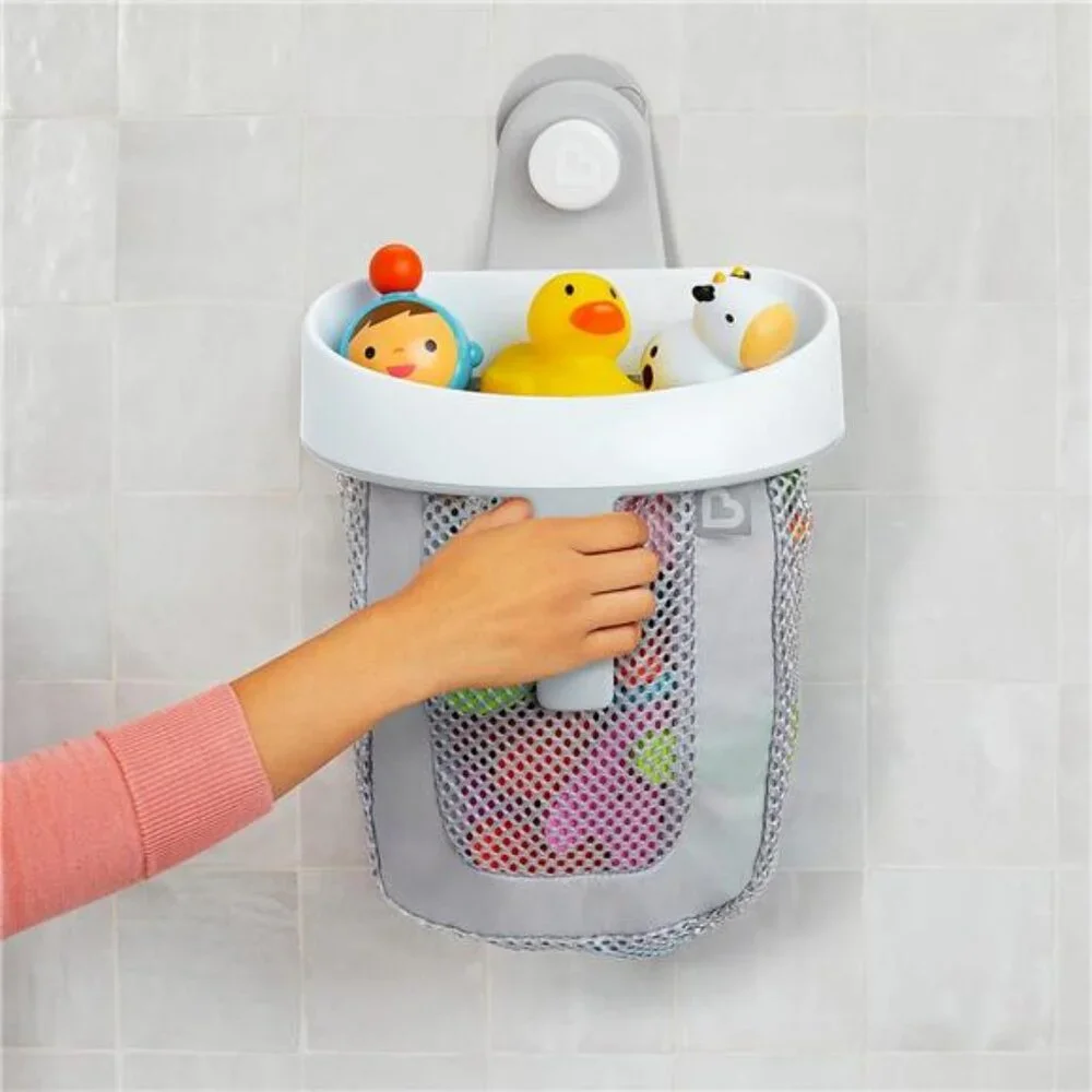 Hanging Bath Toy Storage with Quick Drying Mesh, Grey